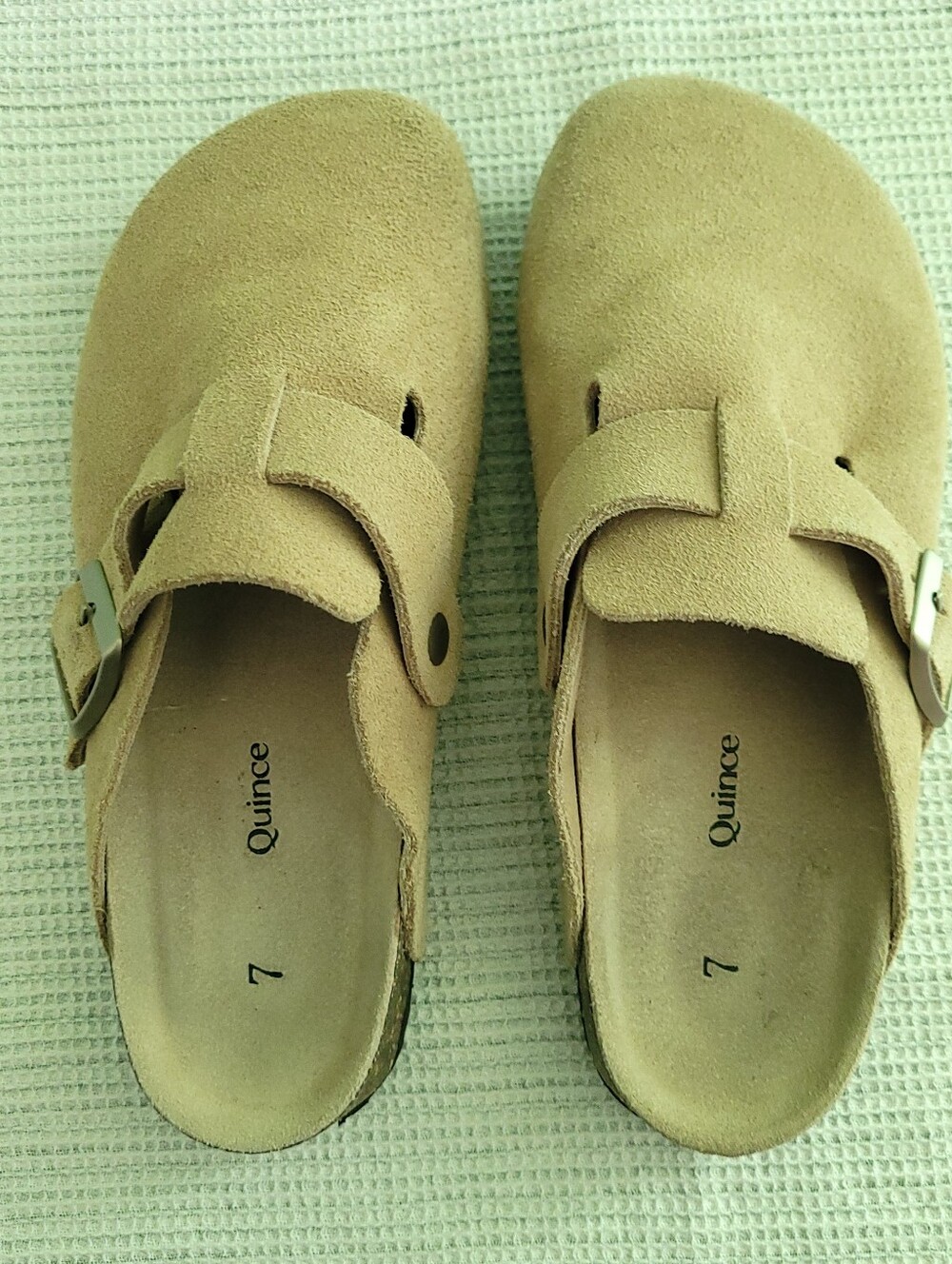 QUINCE Women's Water Repellent Suede Clog Mules Size 7